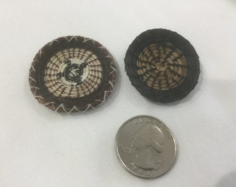 Papago Tohono O' Odham miniature horsehair trays