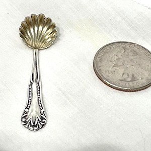 Vintage saltsked i sterlingsilver: mussleskål, guldfärgad