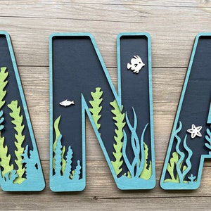 Ocean Letters - Sea Life Letters - Beach theme - Ocean Theme Decor - Beach Theme Decor