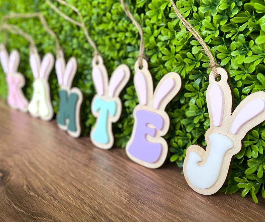 Custom Easter Basket Tags Initial Easter Tags Letter Name Tag for