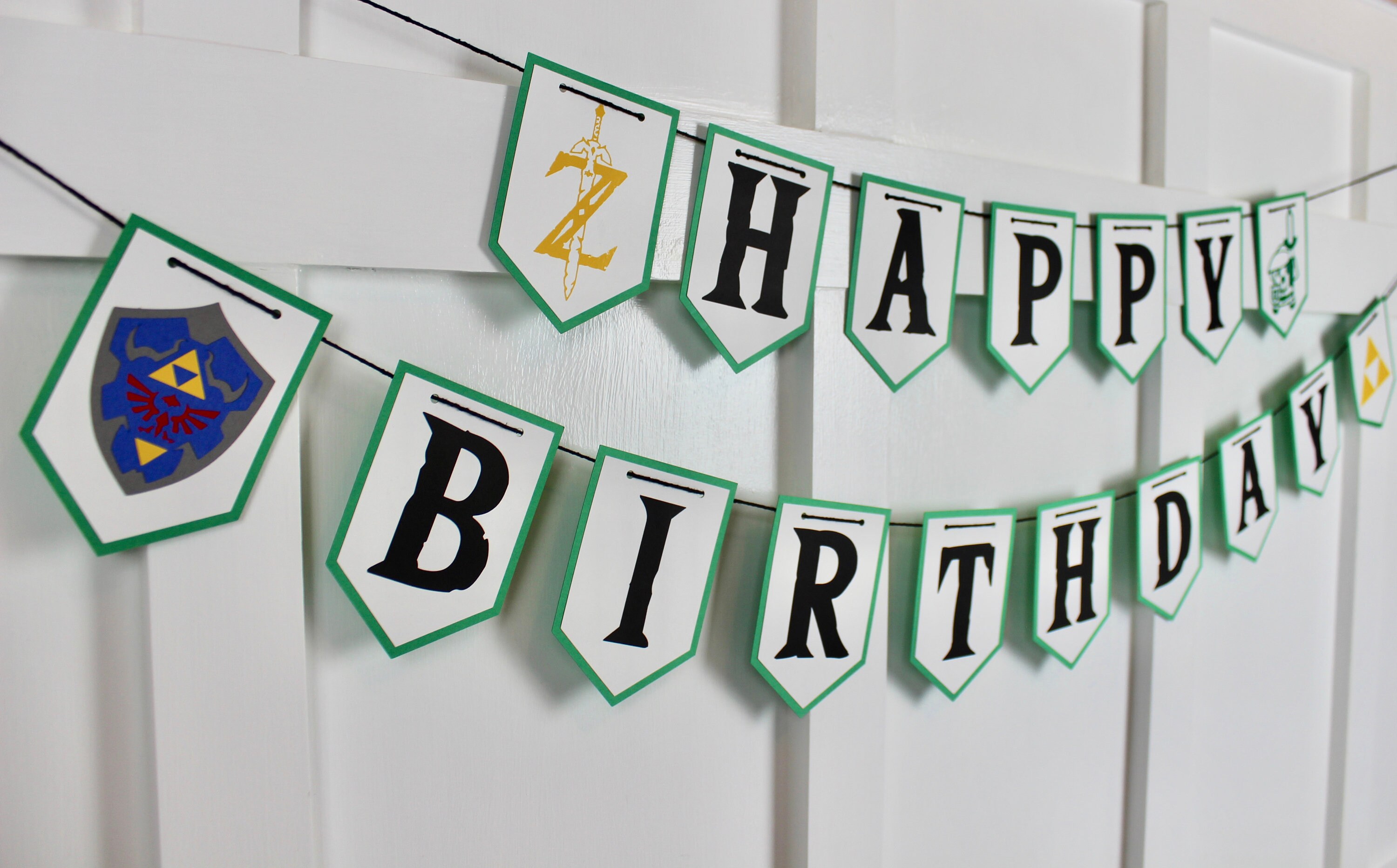 Zelda Happy Birthday Banner-Zelda Birthday - Link Banner - Breath of …
