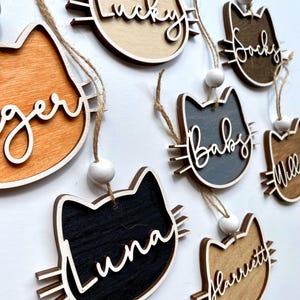 Custom cat name ornament- Cat ornament- Personalized ornament - Cat Face ornament - Personalized cat ornament - Pet Ornament -Cat Christmas