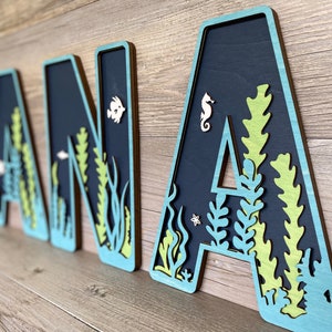 Ocean Theme Wood Letters: Sea Life Decor - Etsy