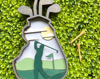 Multi Layered Golf Sign - Gift for Golfer Father's Day Gift