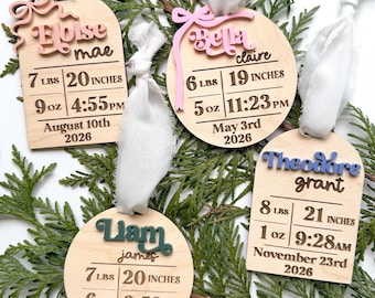 Newborn Stats Ornament - Baby Christmas - Newborn Ornament - Personalized Baby Christmas - Baby's First Christmas