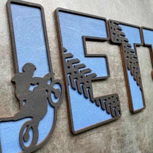 Dirt Bike Letters - Personalized Dirt Bike Letters - Kids Room Decor - Dirt Bike Sign- Motocross Decor - Kids Room Decor