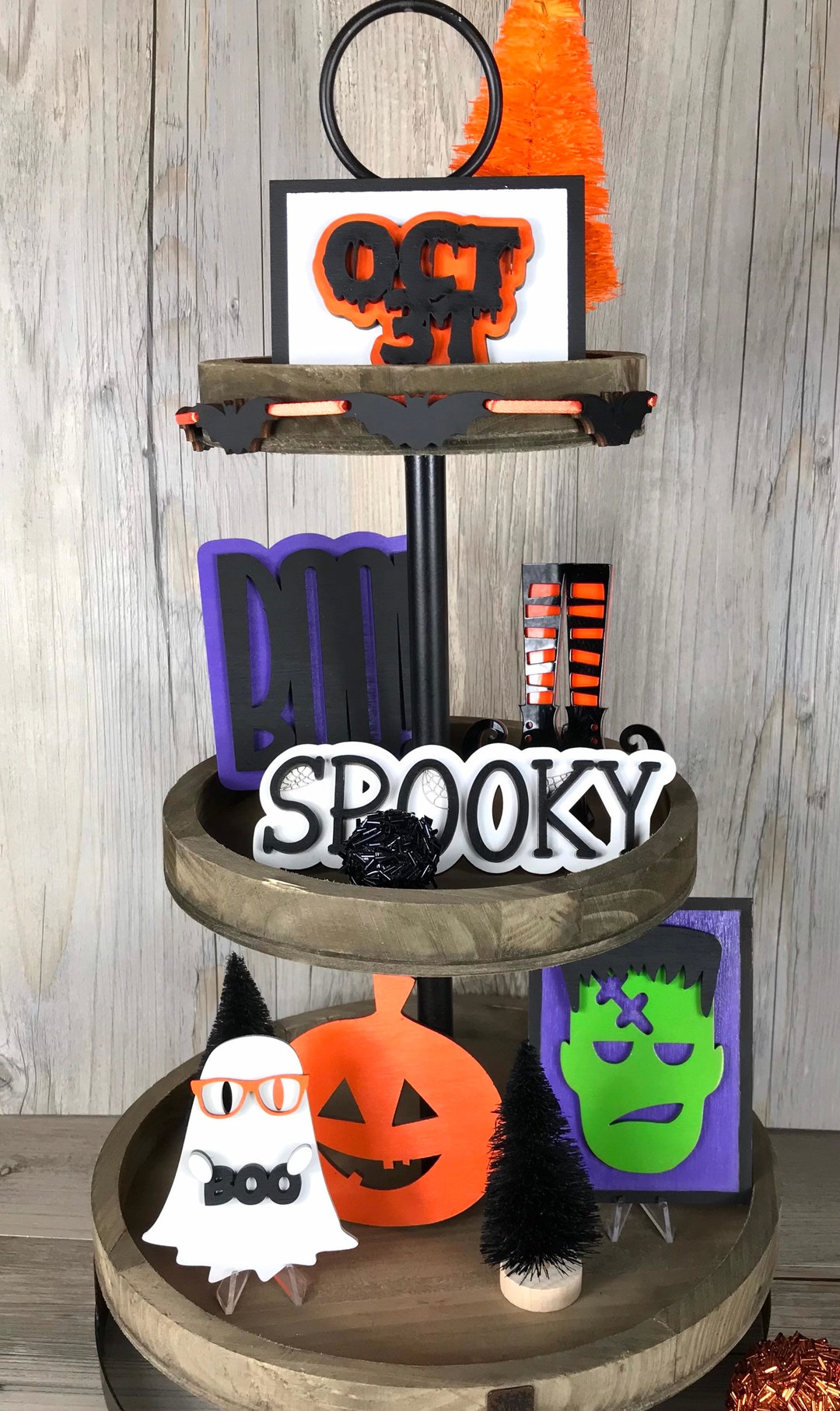 Halloween 3 Tiered Stand Decorations Tiered Halloween Tiered Stand