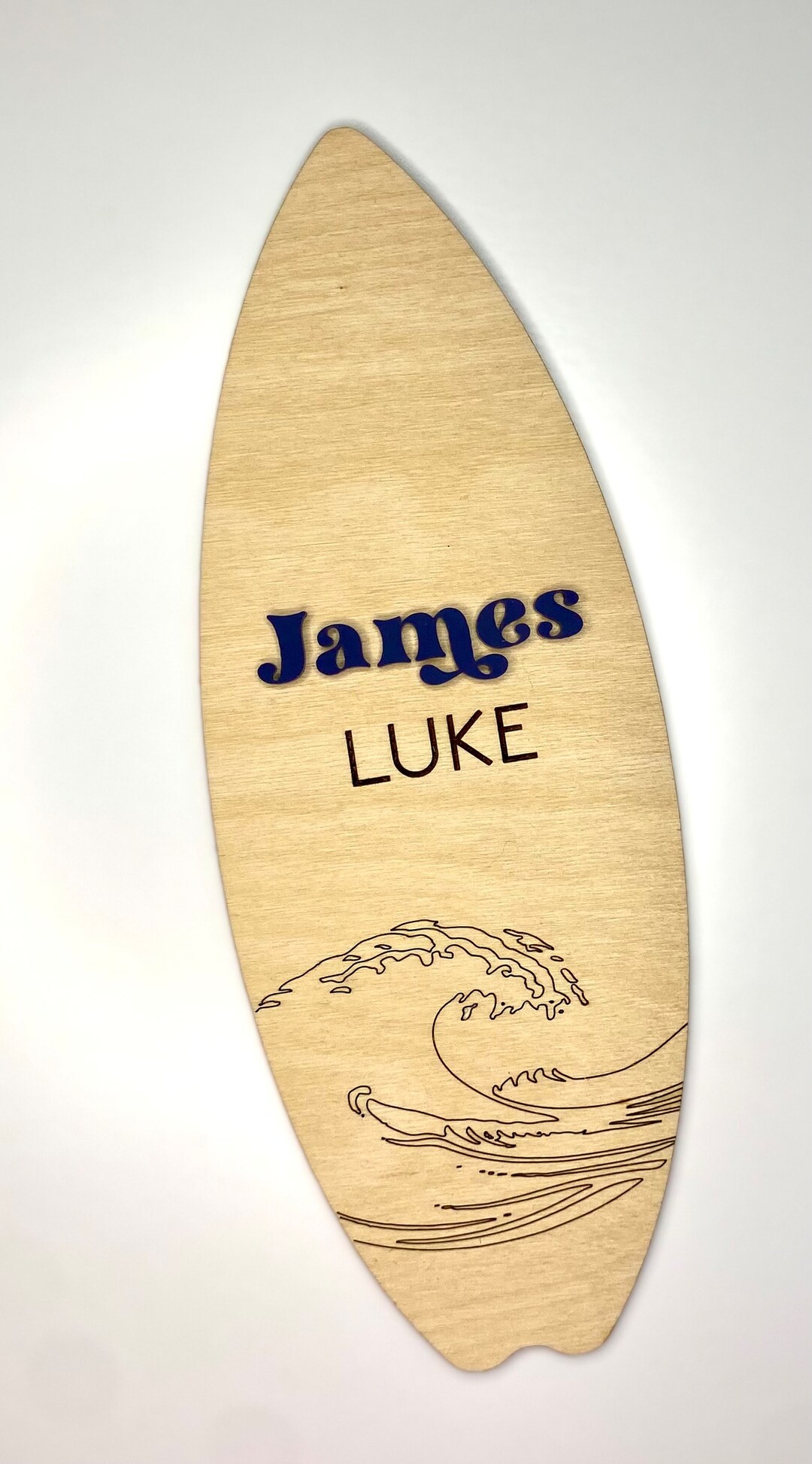 Personalized Surfboard Wave Nursery Sign - Baltic Birch & Acrylic - Etsy