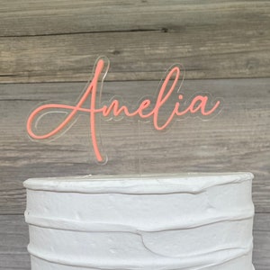 Double layer clear cake topper - Acrylic Cake Topper -  Custom Cake Topper - Name Cake Topper