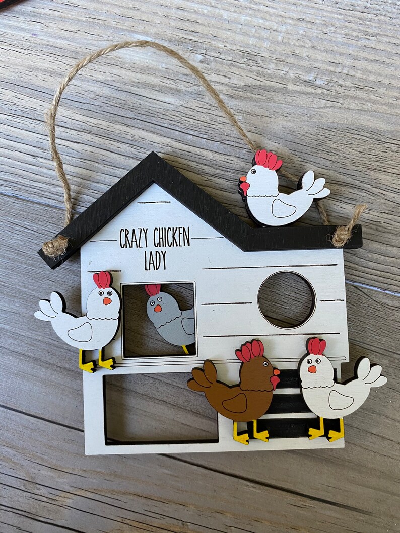 Chicken Christmas Ornament Custom Chicken Ornamentcrazy Etsy