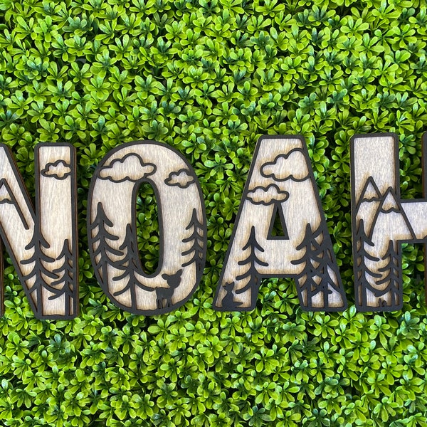 Woodland Forest Letters and Numbers - Custom Name for kids - Kids Room Decor - Woodland Animal Sign- Forest Decor - Kids Room Decor