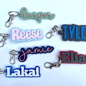 Backpack name tag - Custom Bag Tag - Diaper Bag Tag - Lunchbox Tag - Name Keychain - Acrylic Name Tag - Bag Tag