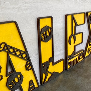 Construction Letters and Numbers - Custom Name for kids - Kids Room Decor - Construction Sign- Construction Decor - Kids Room Decor