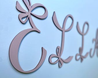 Coquette Bow Letter: Baltic Birch Nursery Decor