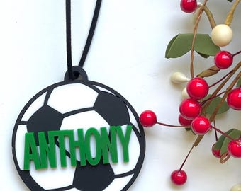 Custom Soccer Ornament - Acrylic Christmas Ornament - Sports Gift
