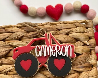Monster Truck Valentine Tag - Kid's Valentine Basket or Gift