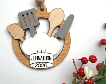 Chef Ornament - Cook Gift - Foodie Christmas Ornament - Personalized Ornament - Baking Gift