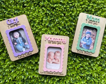 Personalized Photo Magnet – Wood Acrylic Frame for Mom, Grandma, Aunt-Mother's Day Gift