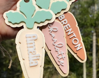 Custom Easter Basket Tag: Acrylic Carrot Name Tag