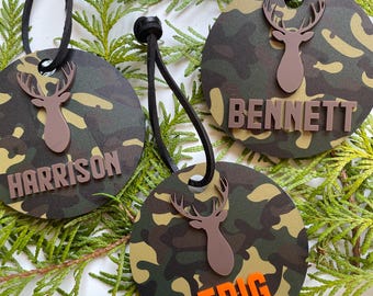 Personalized Camo Christmas Ornament: Deer Hunting Gift