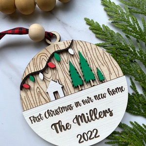 2023 First Christmas in our new home ornament - personalized new home ornament- wood ornament