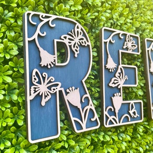 Butterfly Letters and Numbers - Custom Name for kids - Girl Room Decor - Butterfly Sign Decor - Kids Room Decor - Butterfly Theme Nursery