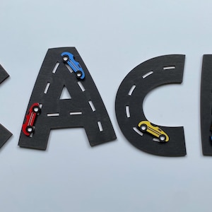 City Vehicle and Roadway Letters and Numbers: Race Car Nursery Decor - Etsy