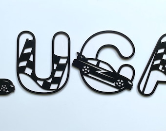 Personalized Race Car Letters - Car Letters - Kid’s Room Name Sign Racing