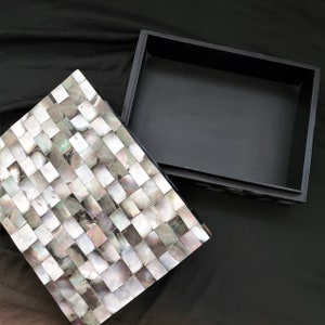Luxurious Mother of Pearl Jewelry Box - Jewelry Storage - Jewelry Organizer - Wood Jewelry Box - Black Mother of Pearl Trinket Box