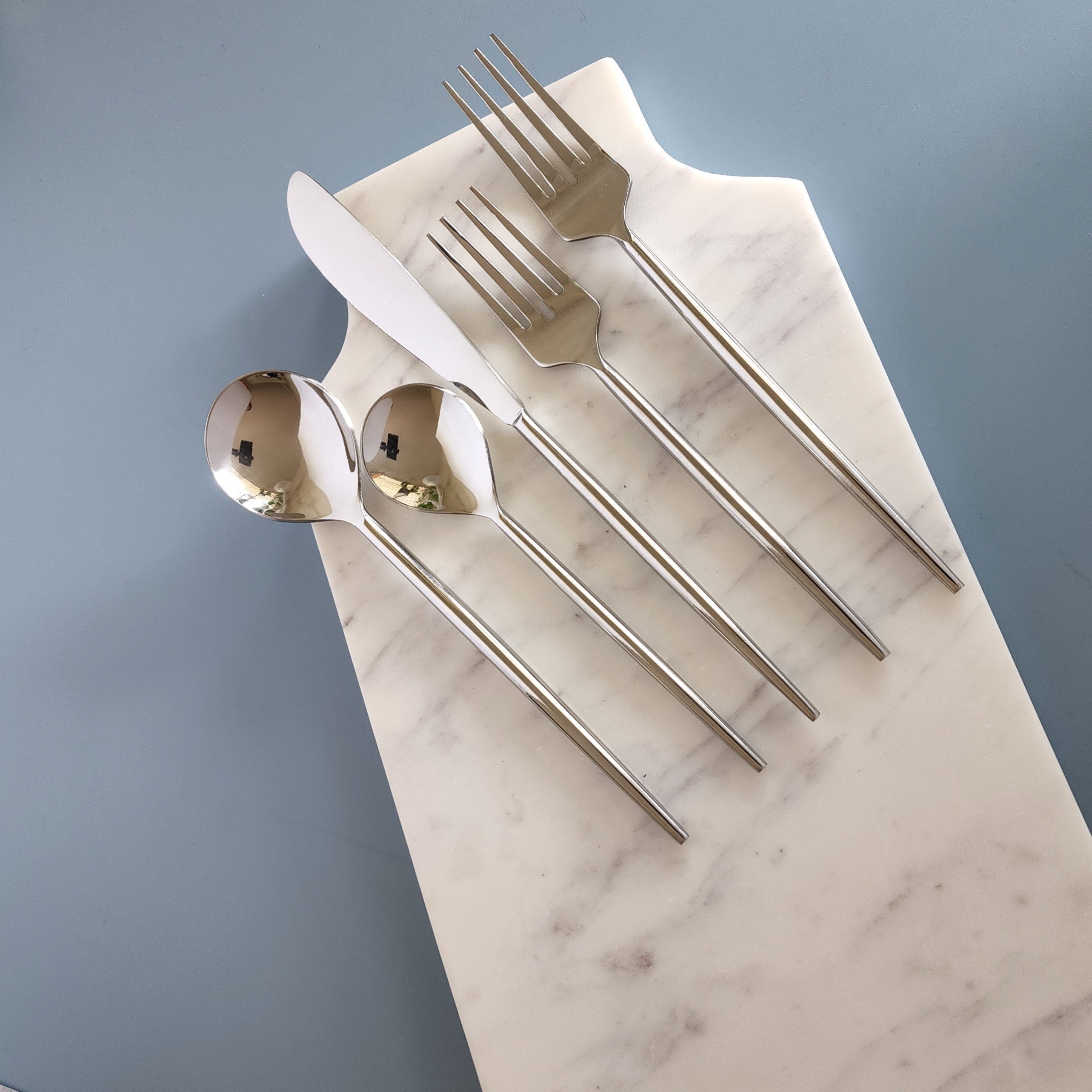 Hand Finished Minimalist Cutlery Set 5 to 30 Piece Stainless