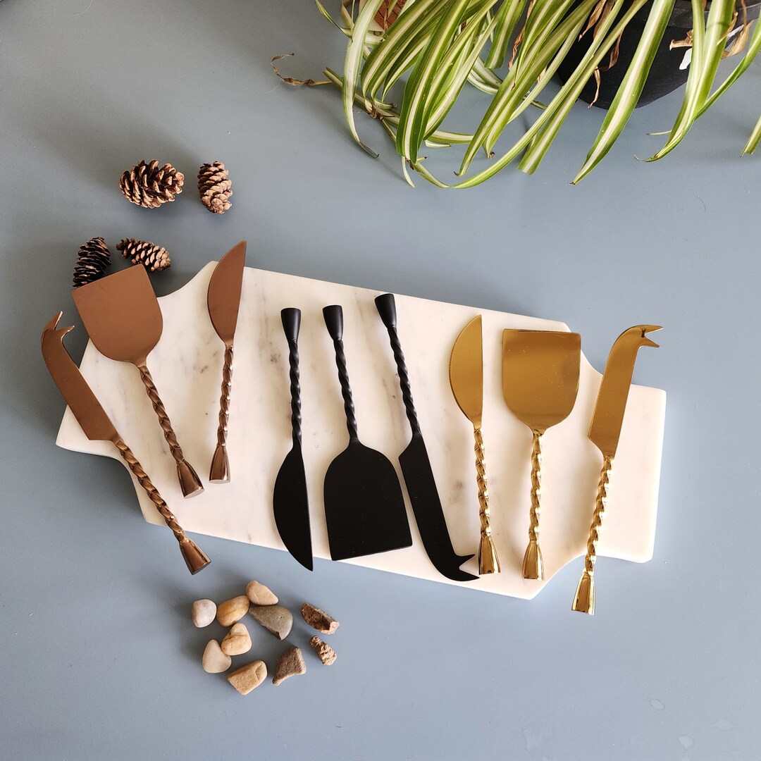 Custom Cheese Knife Set Gold Cheese Knives Black Charcuterie Tools