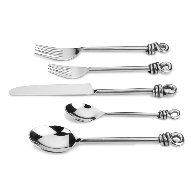 Personalized Cutlery Set Knot Cutlery Set 5 Piece Hostess Etsy