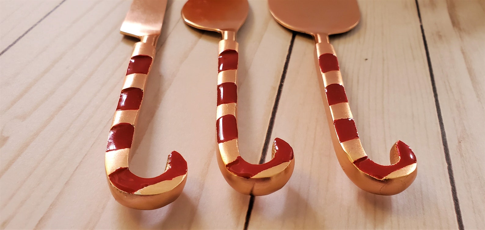 Personalized Christmas Gift Cheese Knife Set Candy Cane Etsy