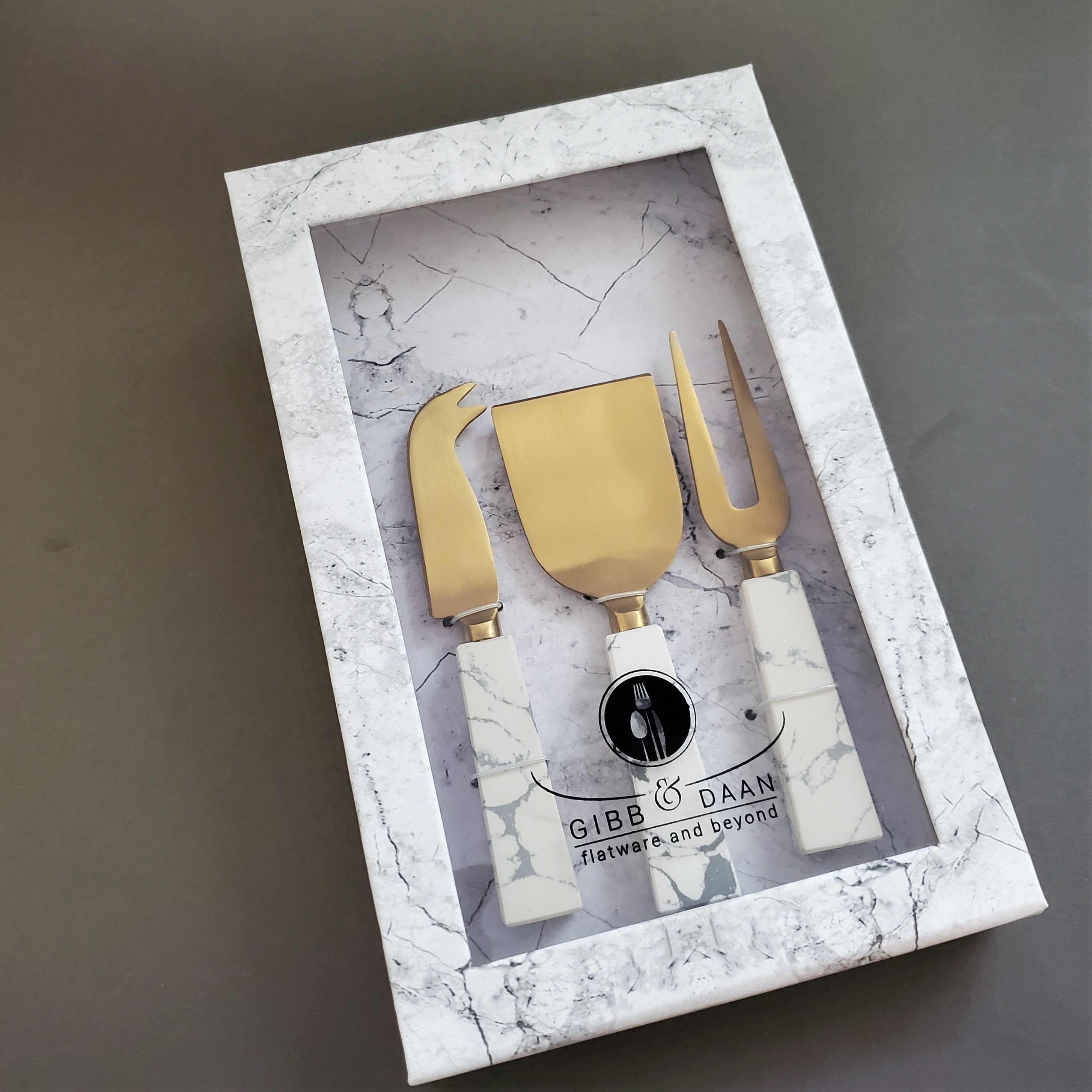 Marble Handle Cheese Knife Set Cheese Fork Knife and Shovel Etsy