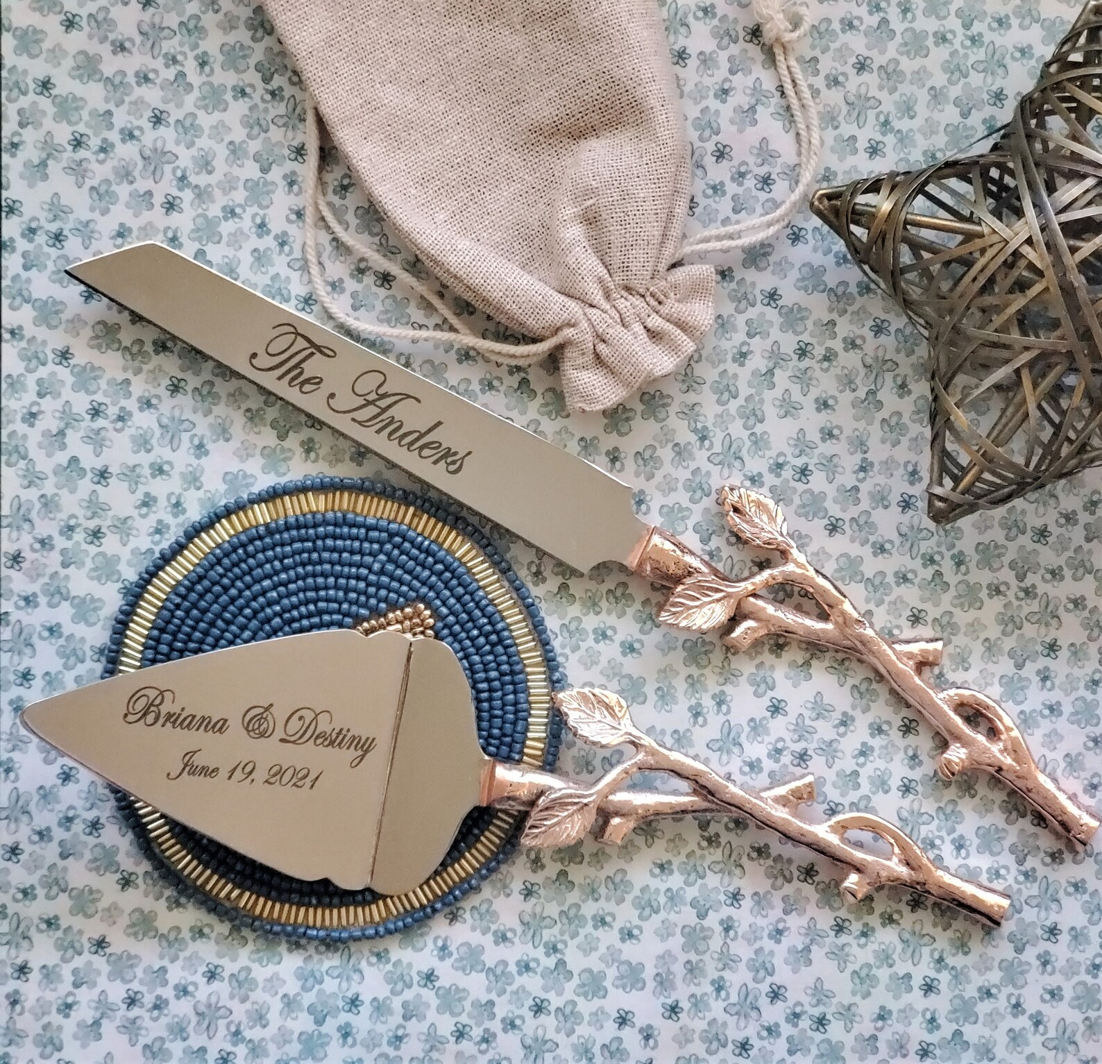 Rose Gold Wedding Cake Knife Personalized Wedding Cake Etsy UK