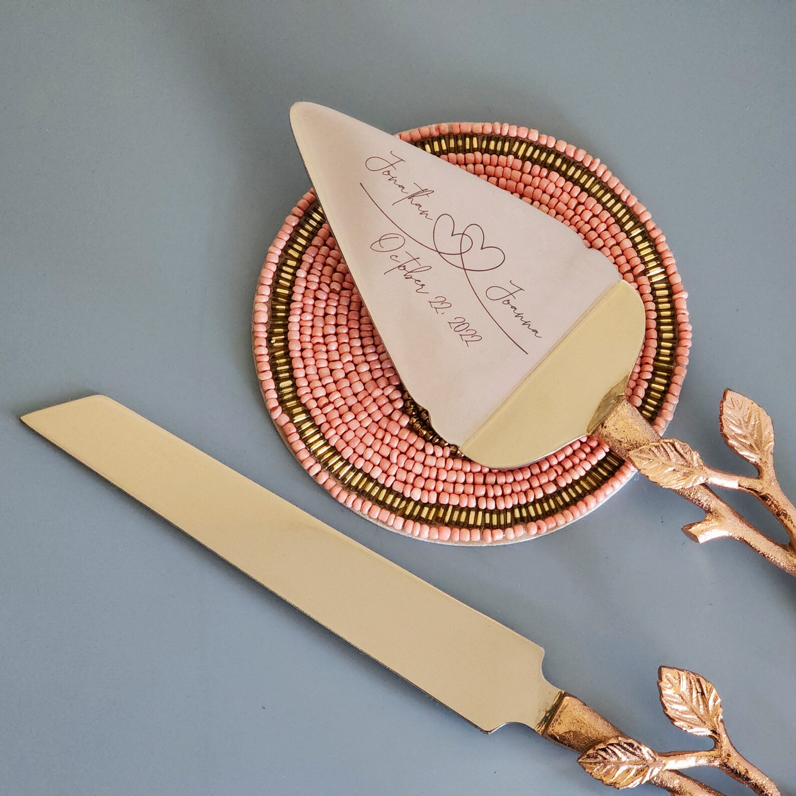Rose Gold Wedding Cake Knife Personalized Wedding Cake Etsy