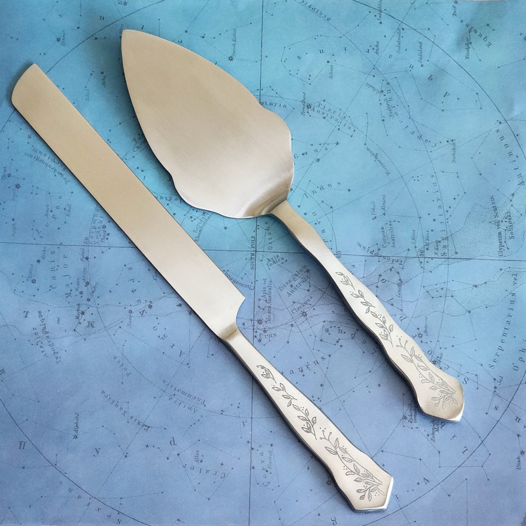 Silver Wedding Cake Knife Personalized Wedding Cake Cutter Engraved