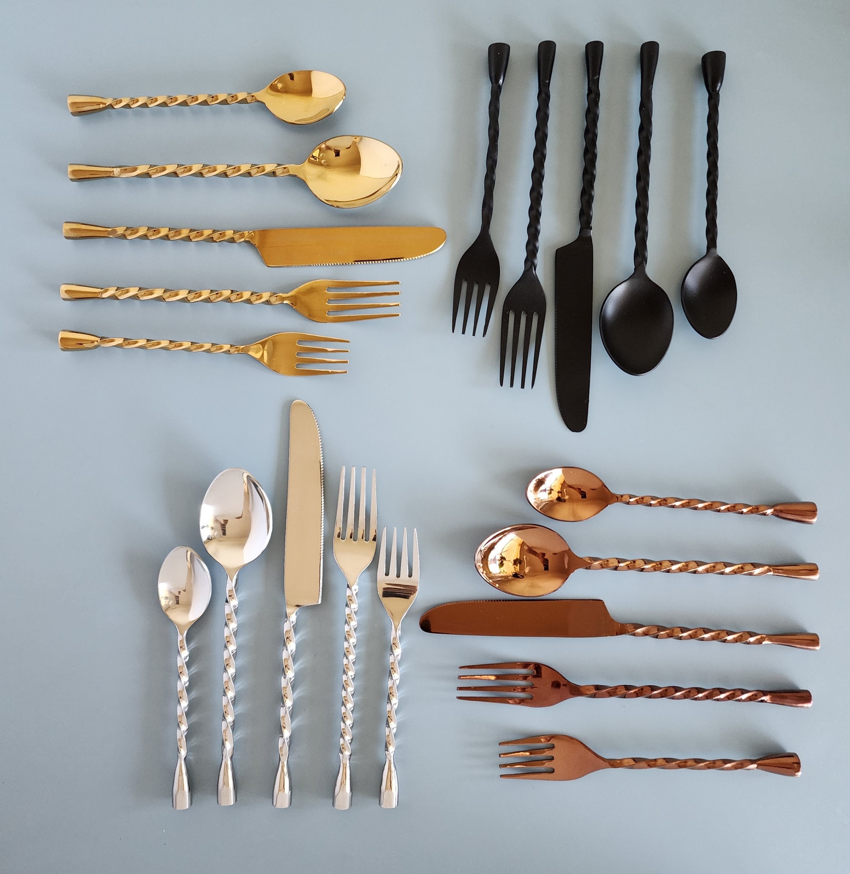 7 Pc Kitchen Gadget Set Copper Coated Stainless Steel Utensils
