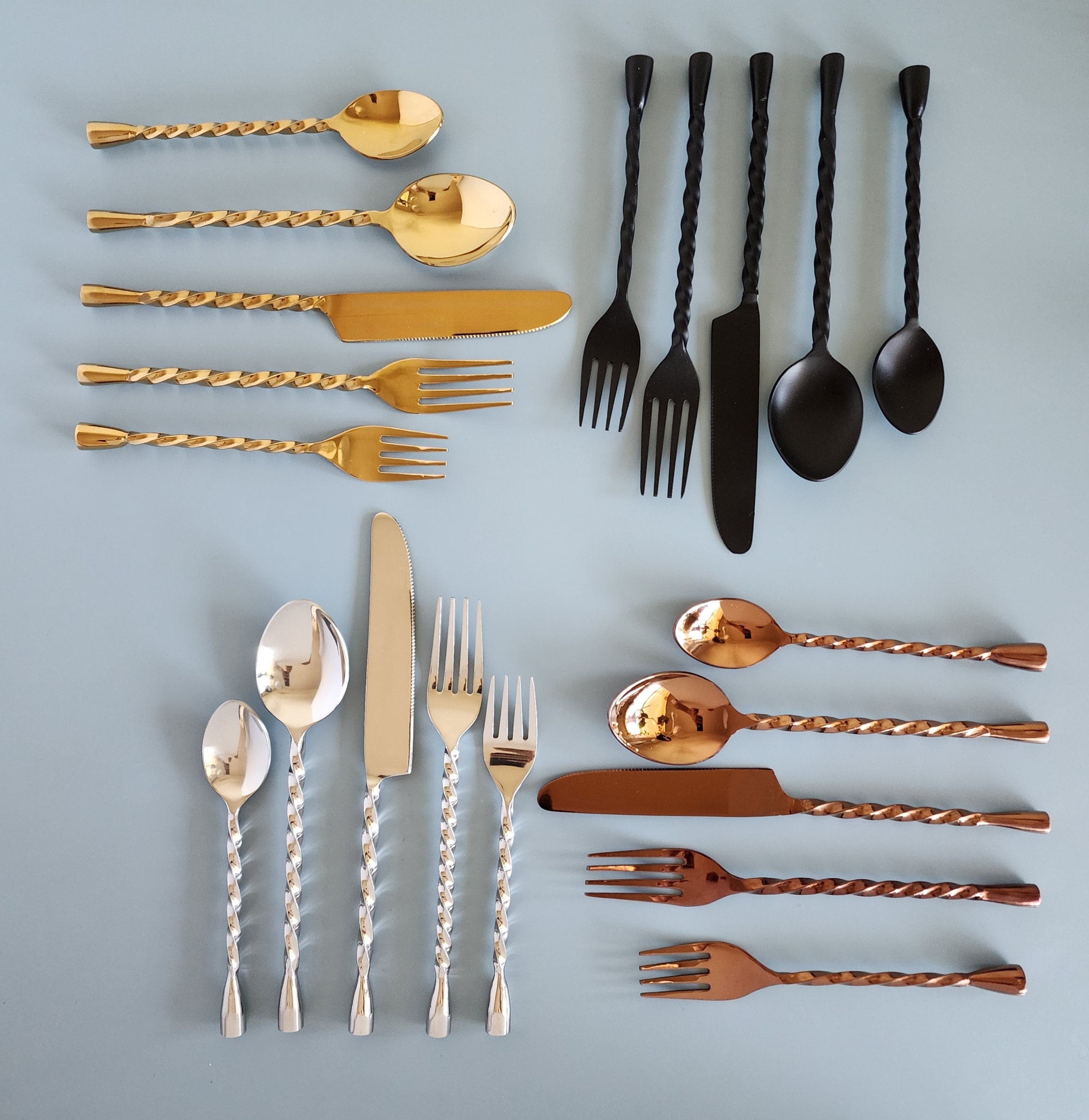 10 20pcs Stainless Steel Silverware Set Rust Resistant Flatware