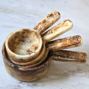 Measuring Cup set - Hand Poured Resin Measuring Cups - 50 ml to 250 ml - 1/4 to 1 cup size - Baking Cups - Cooking Gifts - Gift Boxed