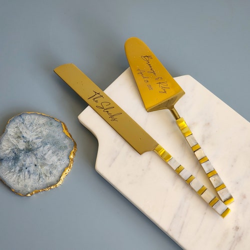 Luxurious Mother of Pearl Wedding Cake Knife and Server Set Etsy