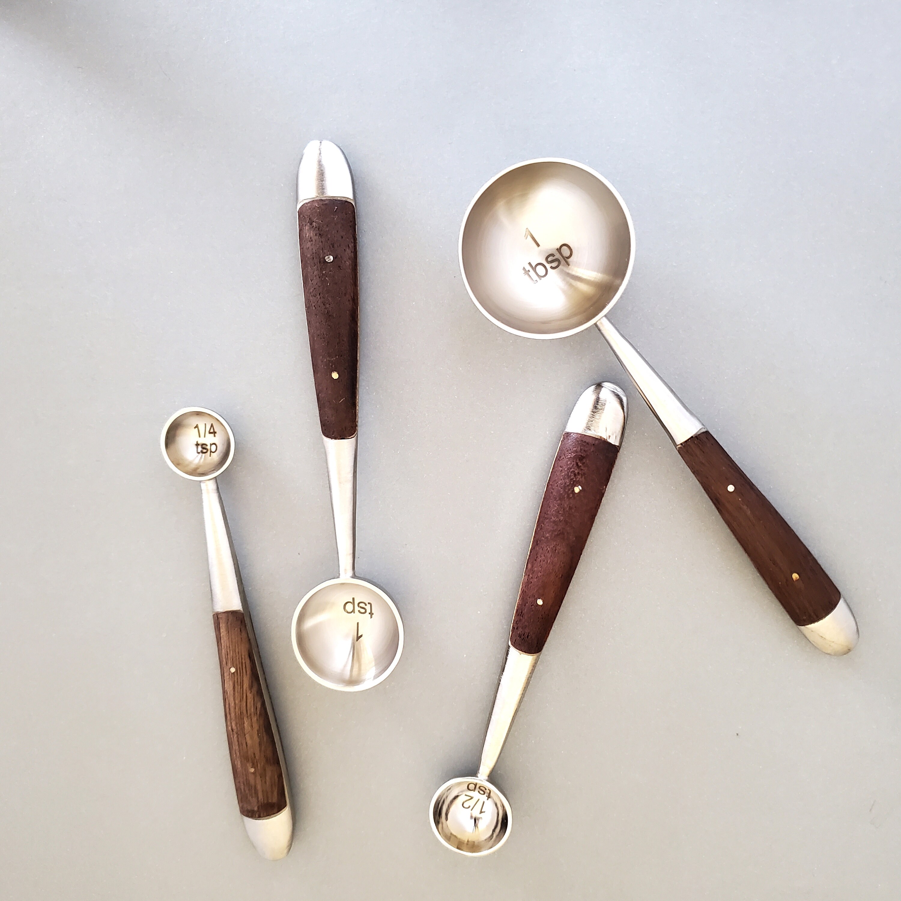 Measuring Spoon Set Wooden Handle Stainless Steel Measuring - Temu