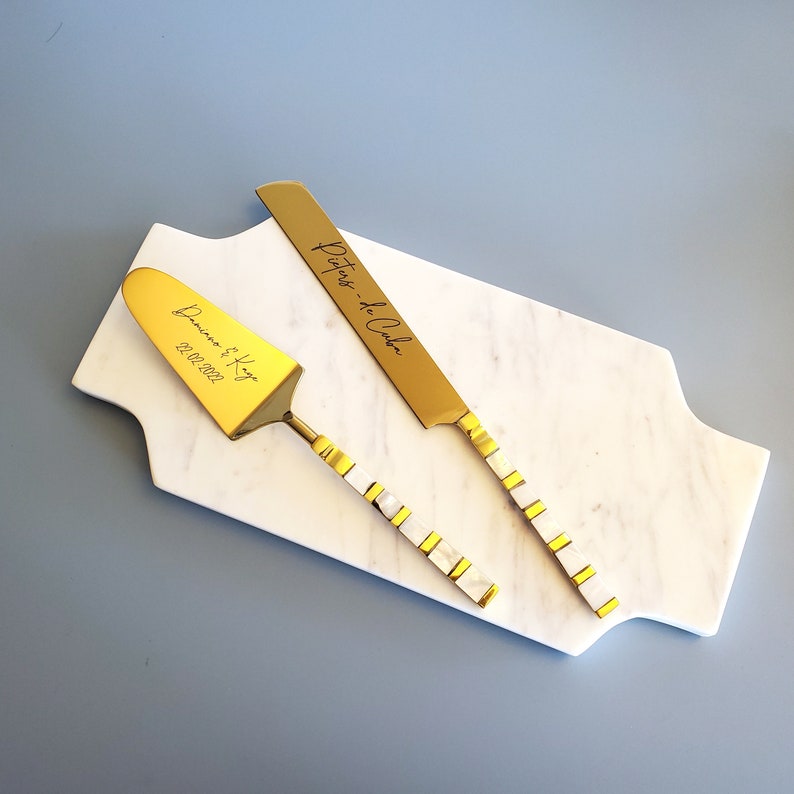 Luxurious Mother of Pearl Wedding Cake Knife and Server Set Etsy Canada