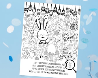 Easter I Spy Coloring Page: School Activity (Digital Download)