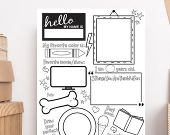 Tutto su di me stampabile: Introduzione alla classe per il ritorno a scuola (download digitale)