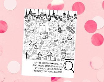 Gioco religioso di Pasqua "I Spy": stampabile per la scuola domenicale (download digitale)