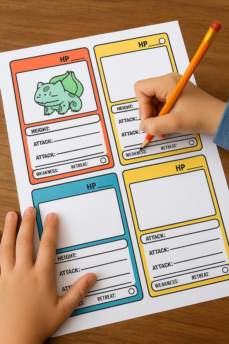 Carte da colorare Pokemon stampabili – Attività e regali per feste di compleanno – Lavoretti fai da te per bambini immagine 2