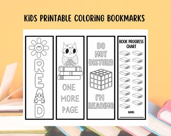 Kids Coloring Bookmarks: Printable Classroom Activity (Instant Download)