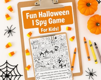 Halloween I Spy stampabile: attività da colorare (download digitale)
