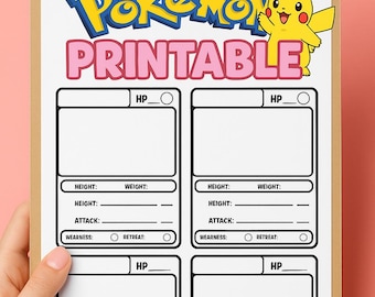 Printable Pokemon Coloring Cards – Birthday Party Activity & Favor – DIY Kids Craft